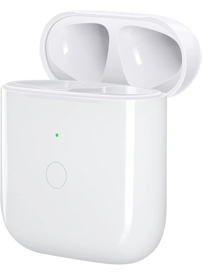 علبة شحن لاسلكية لسماعات AirPods - علبة شحن بديلة متوافقة مع AirPods 1 و2 مع زر مزامنة وإقران بلوتوث، علبة شحن AirPods من الجيل الأول والثاني، بدون سماعات AirPods - Image 1
